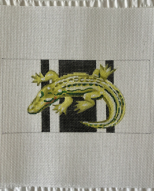 Crocodile on Black Stripes C-COPIN632
