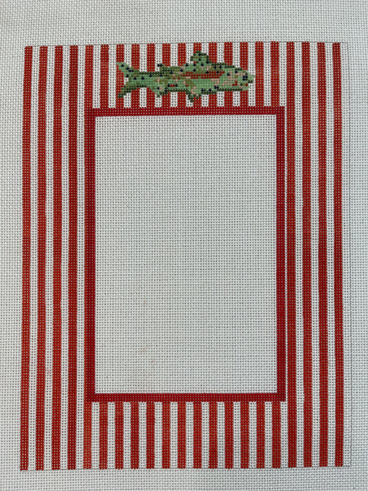 Fish on Red Stripes Photo Frame C-sprucestfish
