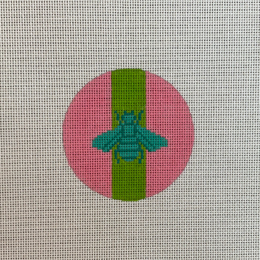 Blue Bee on Pink Circle C-KDINSL357