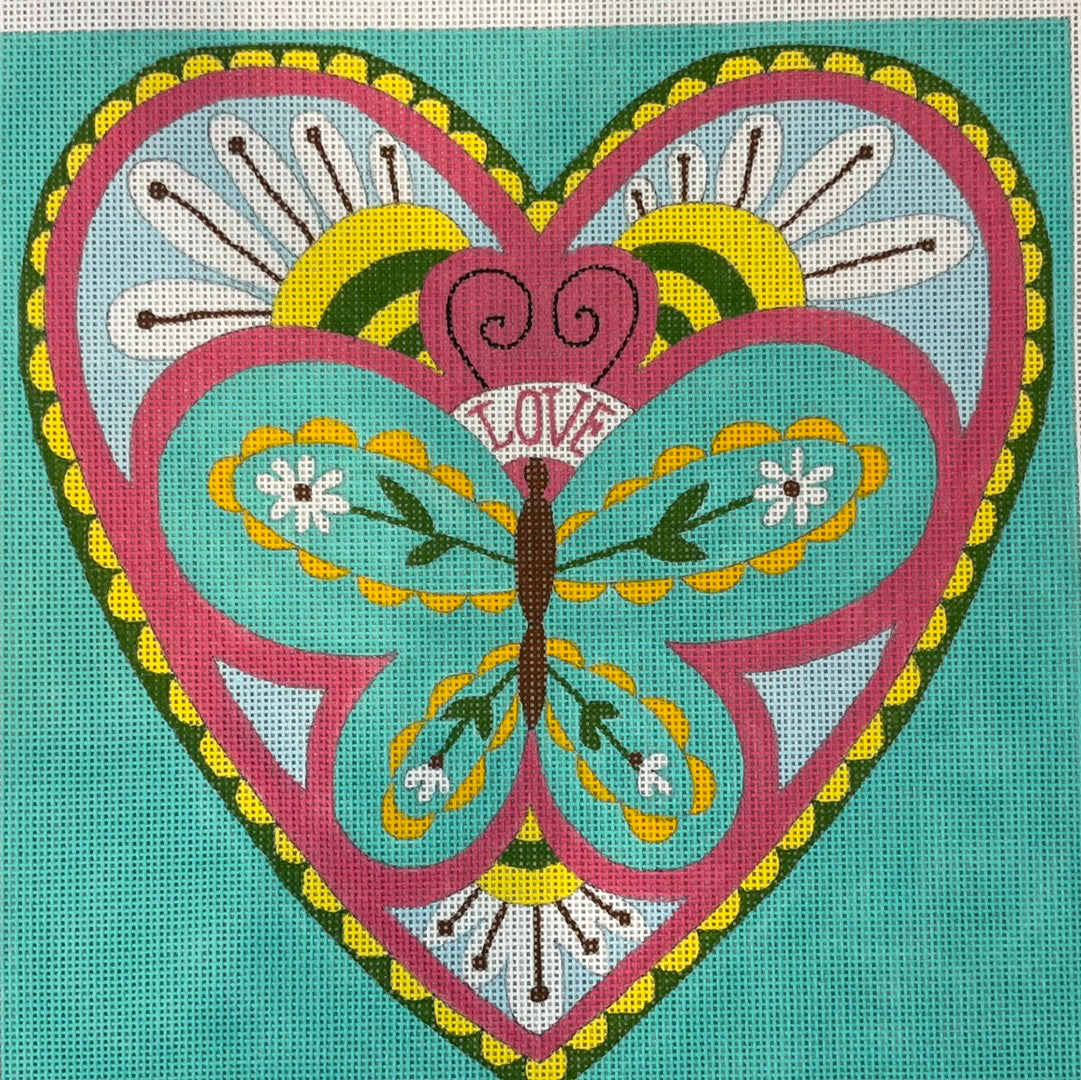 Turquoise Butterfly Heart C-AP4525