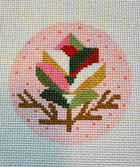 Modern Pinecone on Pink Round C-BPC23331
