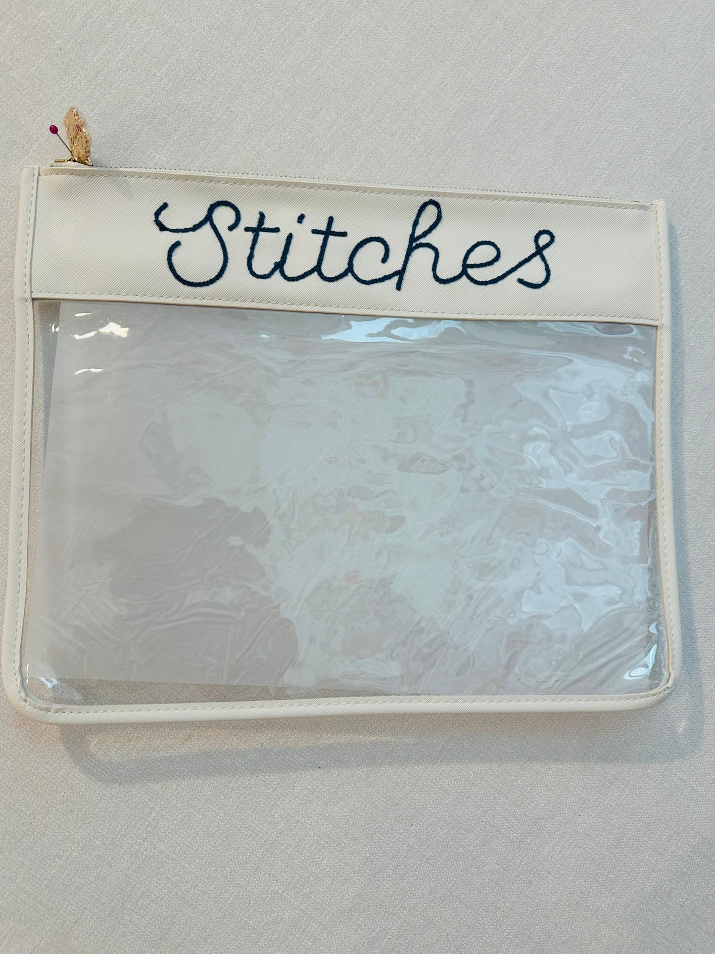 Stitches White and Clear Project Bag (Large) A-PLDPB68