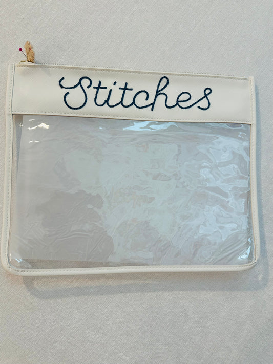 Stitches White and Clear Project Bag (Large) A-PLDPB68