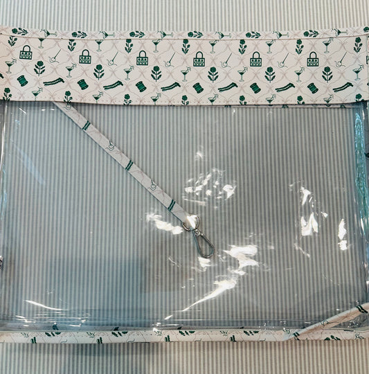 Double Trouble Project Bag White with Green  A-TATPB1115