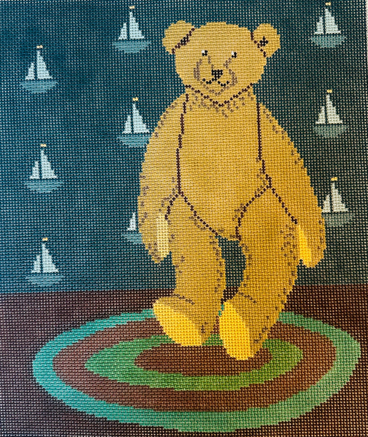 Teddy Bear with Sailboat Wallpaper C-COWK2060