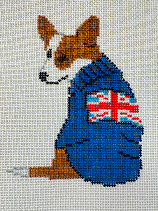 Corgi with British Flag C-FD478