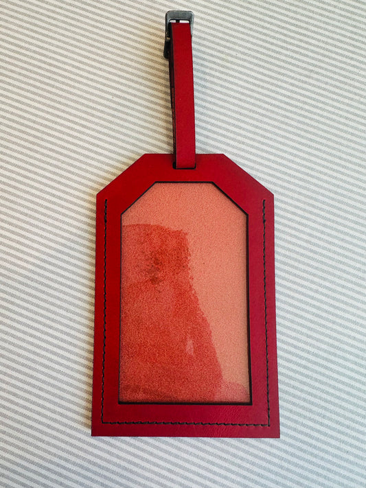 Hedgehog Leather Tag Red A-HNLTred