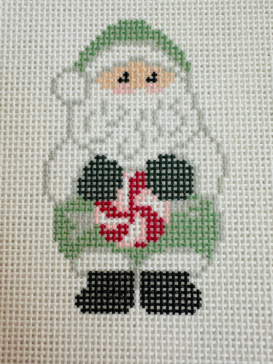 Santa with Peppermint Ornament C-KCD2960