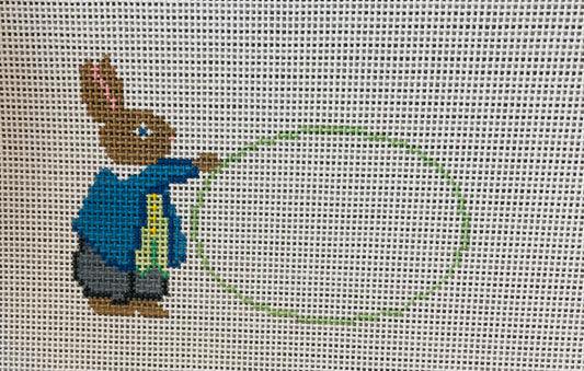 Green Bunny Basket Tag C-LPbunnyG