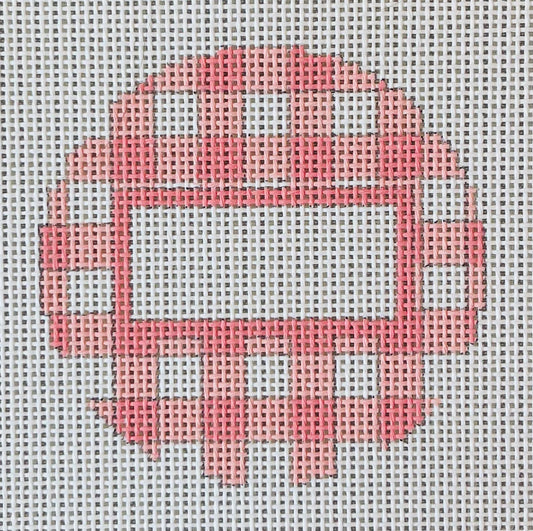 Pink Gingham Round C-AEC051