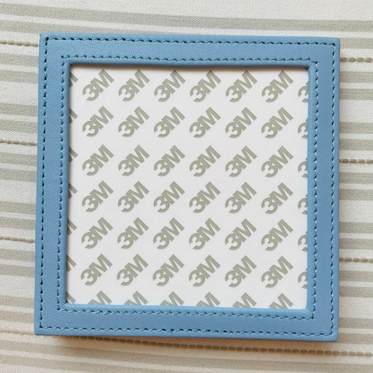 Leather Self Finishing Square Frame - Light Blue A-PESFF LBL