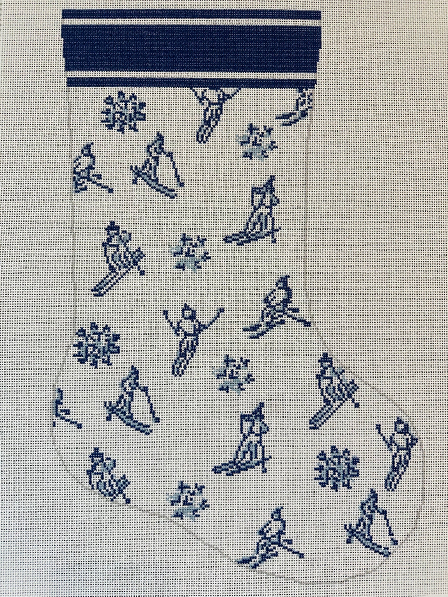 Apres Ski Stocking Blue and White C-KCD7639