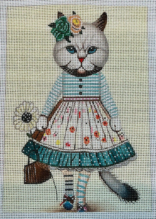 Cat with Flower Dress C-CT3