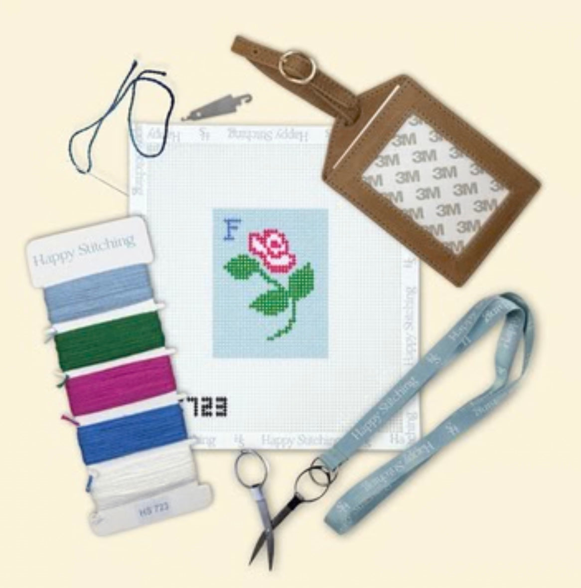 Flower Tile Luggage Tag Kit C-HSFLOW
