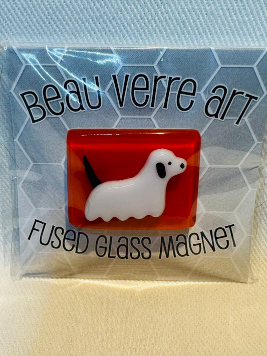 Glass Needle Minder Dog Ghost A-BVNMGDOG