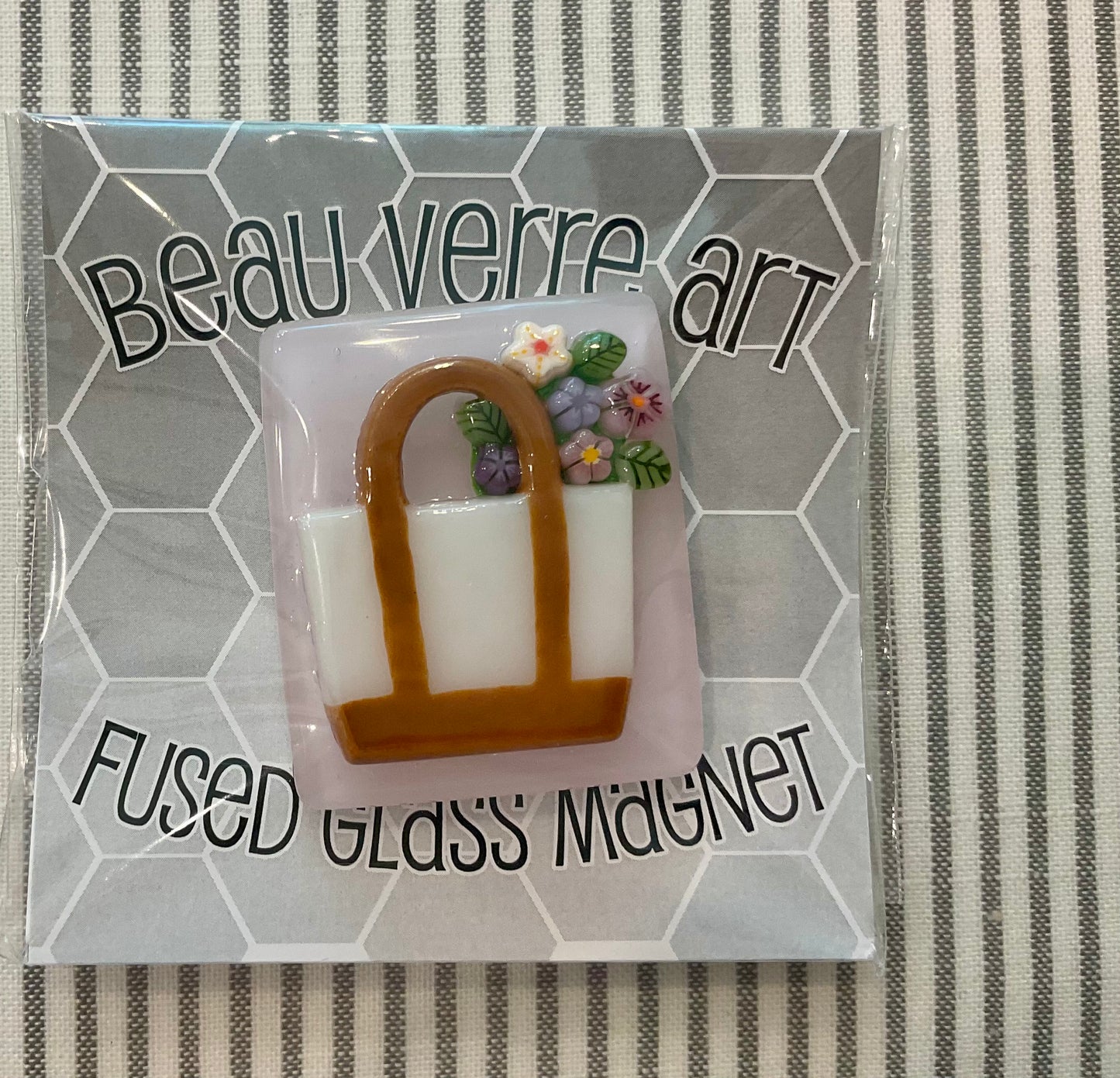 Glass Needle Minder Floral Tote Bag A-BVNMFLORALTOTE