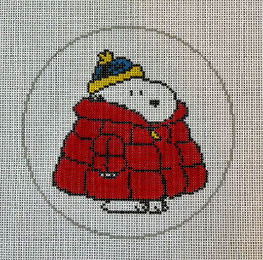 Snoopy in Red Puffer Coat Round C-WINTER3