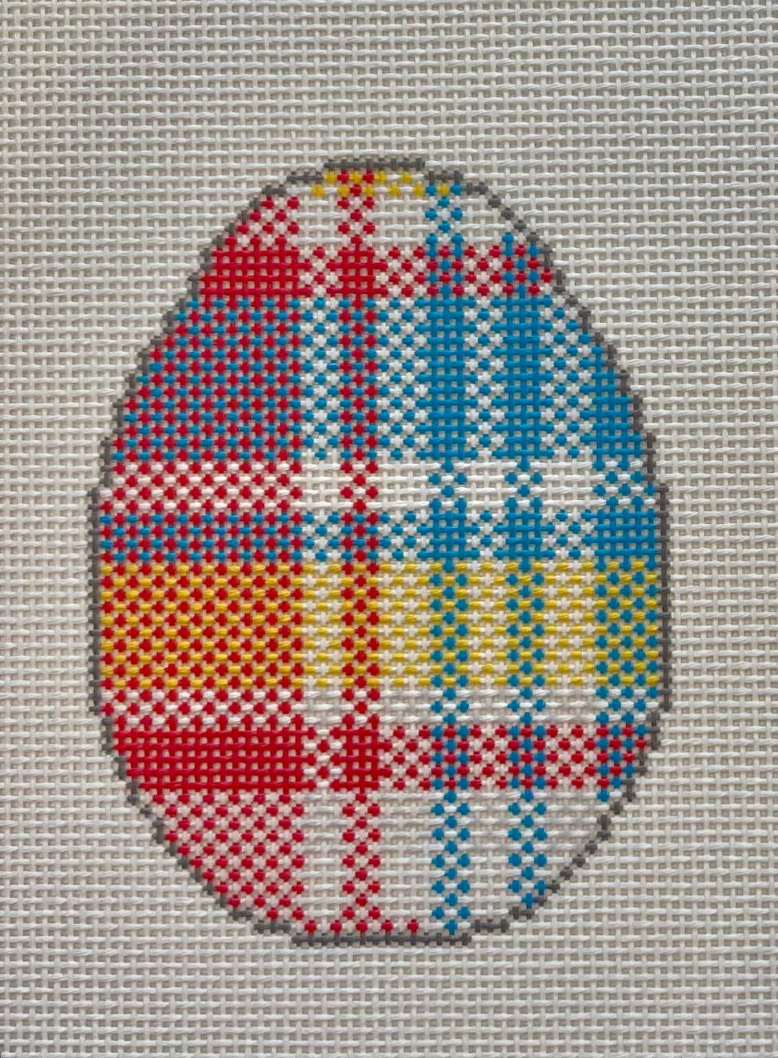 Blue Madras Plaid Egg C-MM04