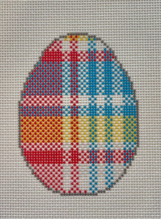Blue Madras Plaid Egg C-MM04