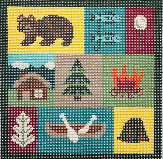 Camping Cabin Patchwork C-SAS100