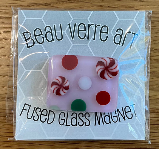 Glass Needle Minder Pink Peppermint A-BVNMPINK