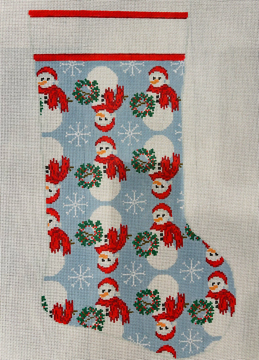 Snowmen with Wreaths Stocking C-KCD7638