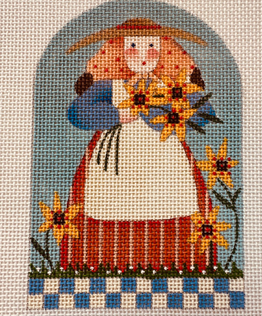 Farm Woman with Sunflowers C-1226B