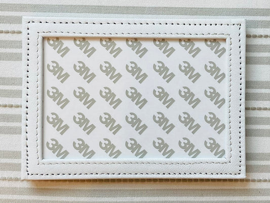 Leather Self Finishing Rectangle Frame - White A-PESFRF WHT