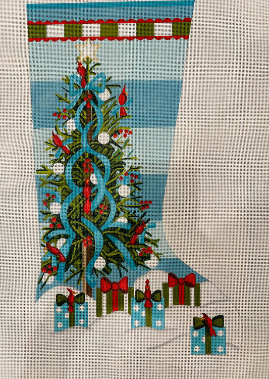 Tree with Cardinals Stocking 13M C-AP4980