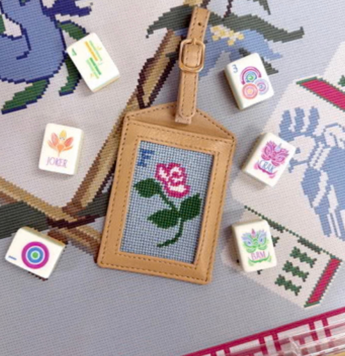 Flower Tile Luggage Tag Kit C-HSFLOW