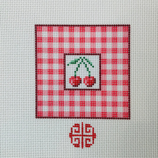 Cherry Gingham Coaster C-JHS2