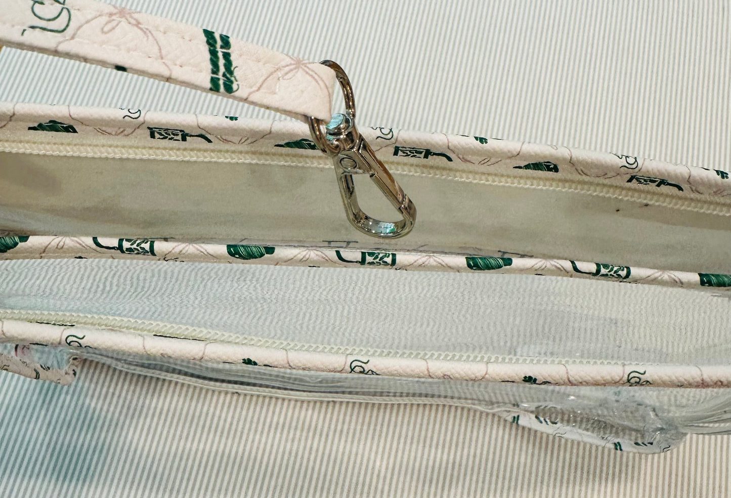 Double Trouble Project Bag White with Green  A-TATPB1115