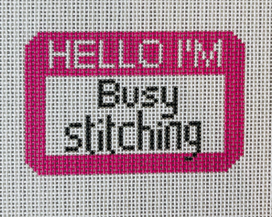 Hello I’m Busy Stitching Name Tag C-TT20