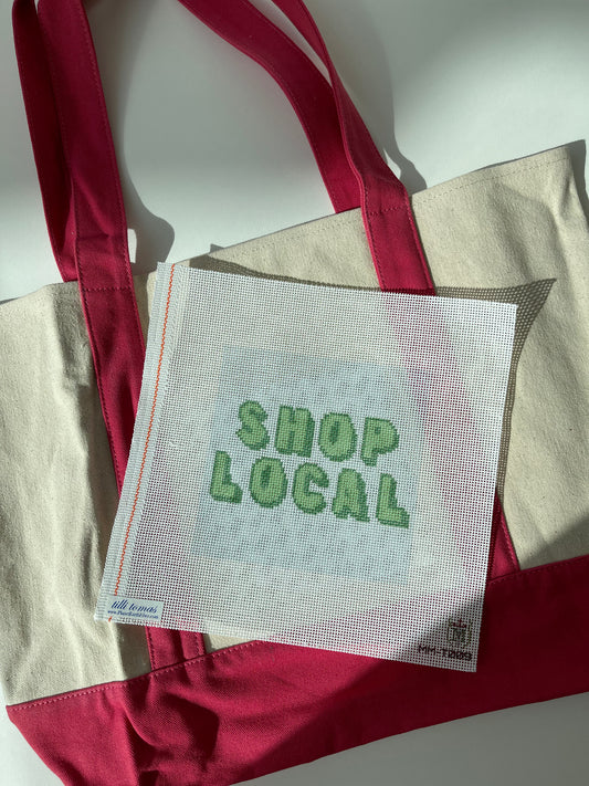 Tote Bag with Shop Local Canvas C-TTtote pink