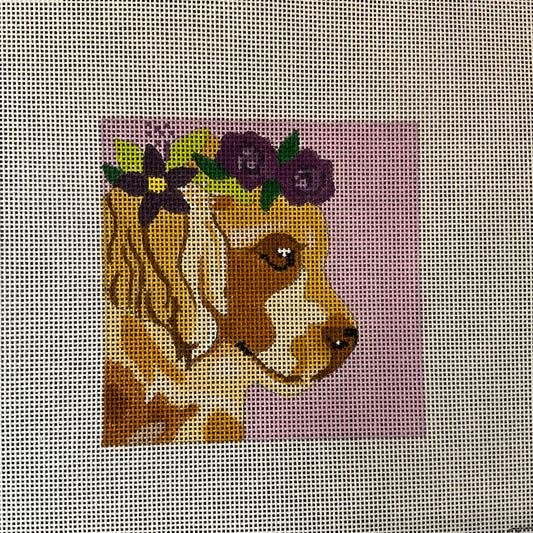 Golden Retriever with Flowers C-MPD14