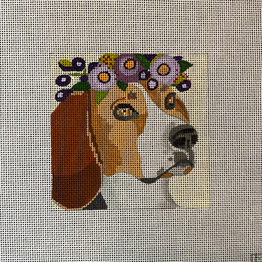 Beagle with Flowers C-MPD25