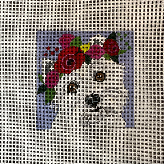 Westie with Flowers C-MPD29
