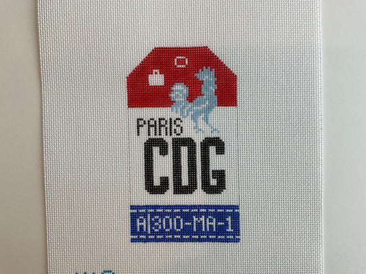 Paris Retro Travel Tag C-HNCDG