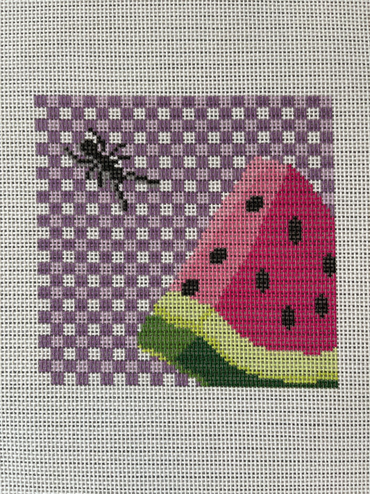 Gingham Square with Watermelon C-EBwaterm