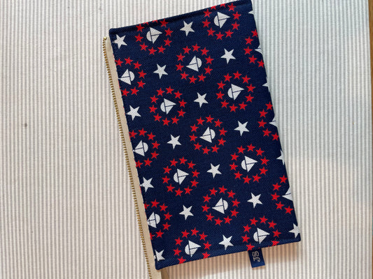 Stand Up 2-Pocket Needlepoint Tool Bag in Sailboat Print A-JSbag2