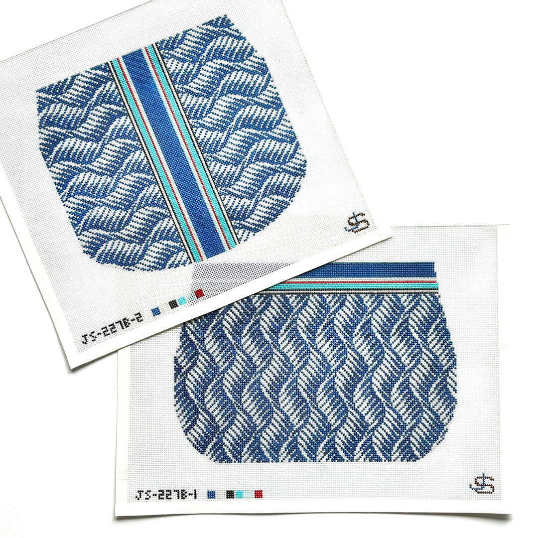 Blue Feather Wave Purse 2Canvases C-JS227B 1 and 2