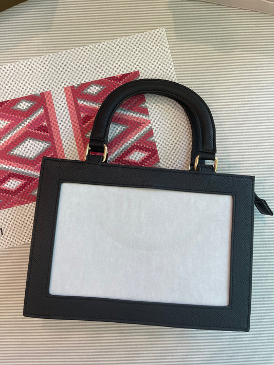 Leather Purse Self-finishing A-TATpurse Navy