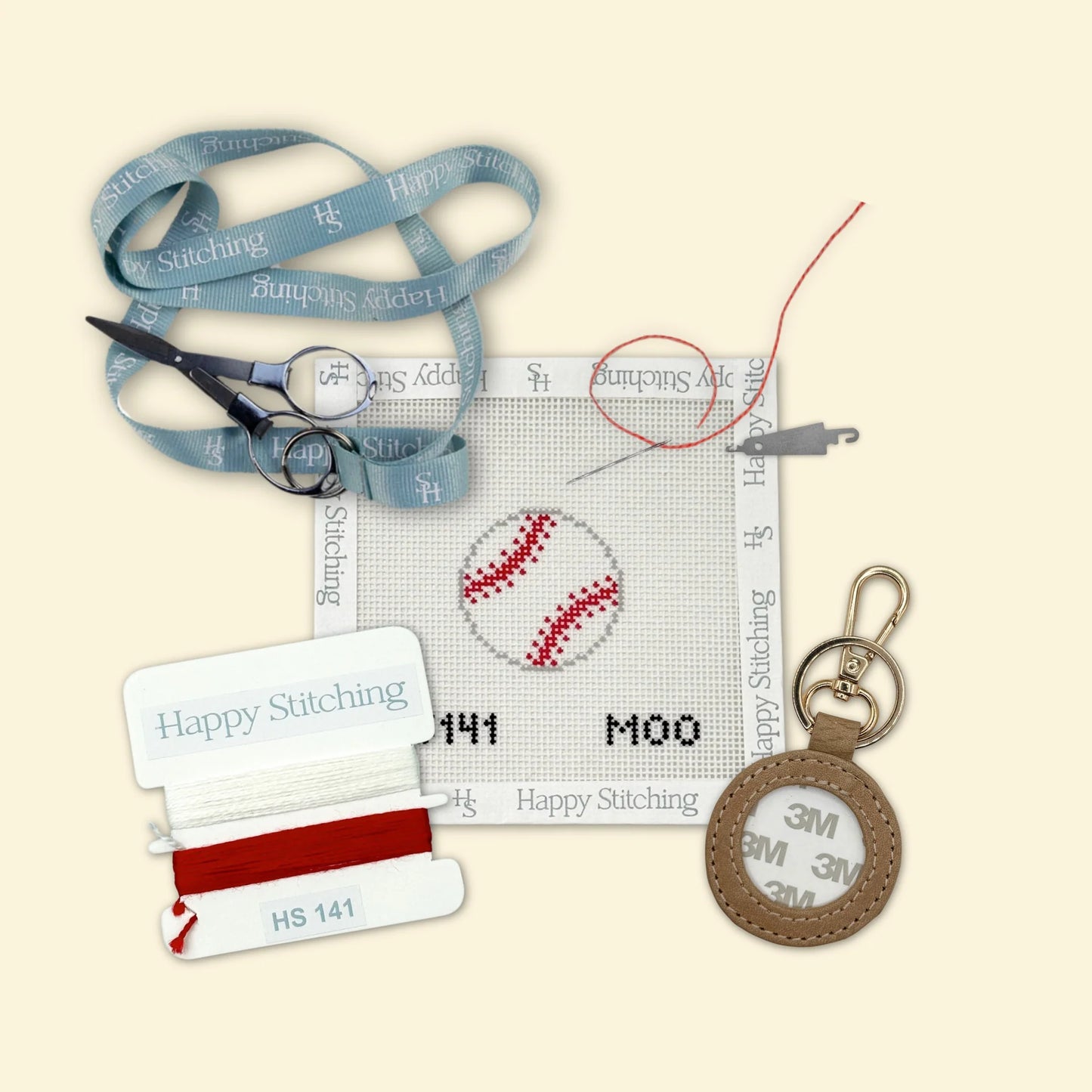 Baseball Keychain Kit by Happy Stitches C-HSBSKEY