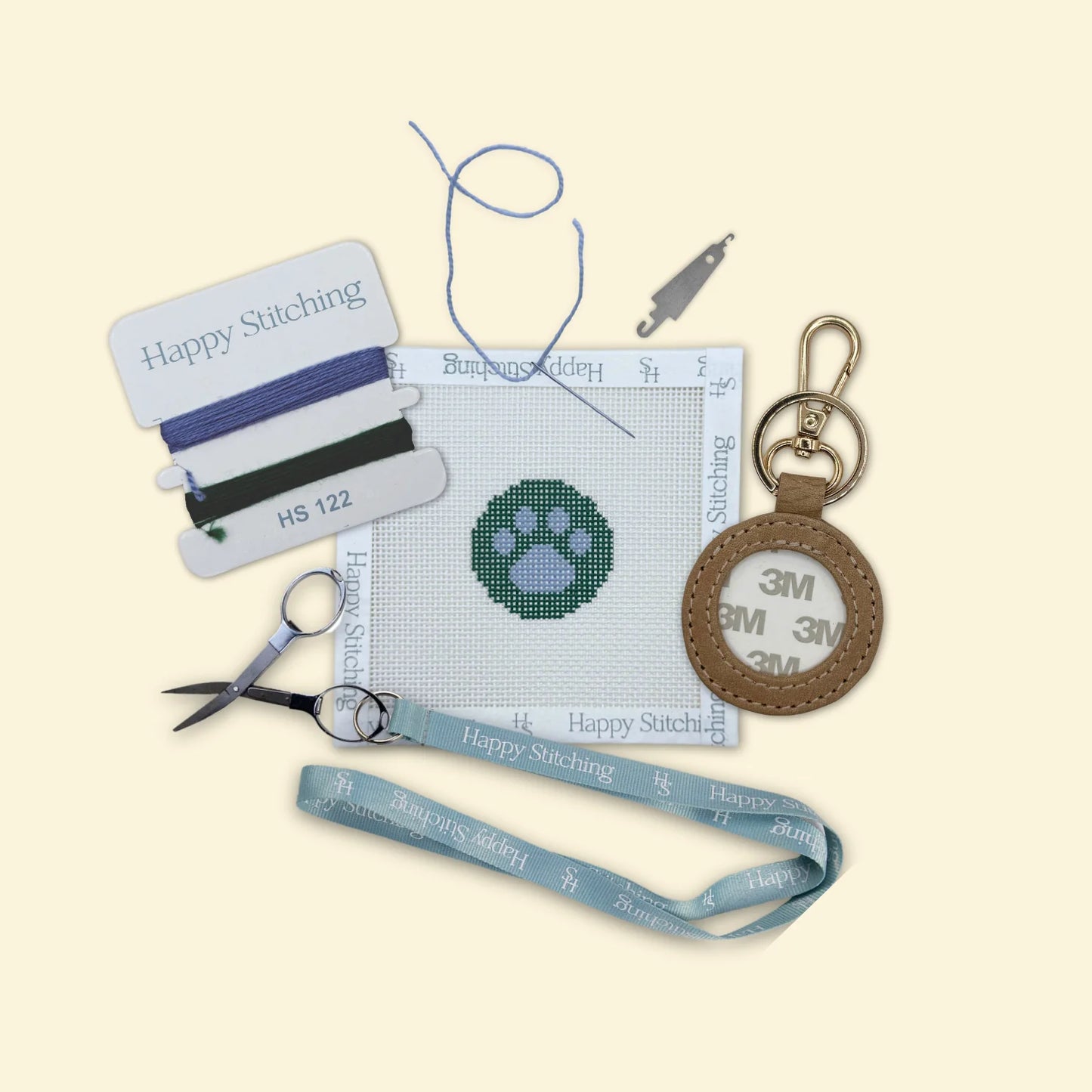 Paw print Keychain Kit by Happy Stitches C-HSPWKEY