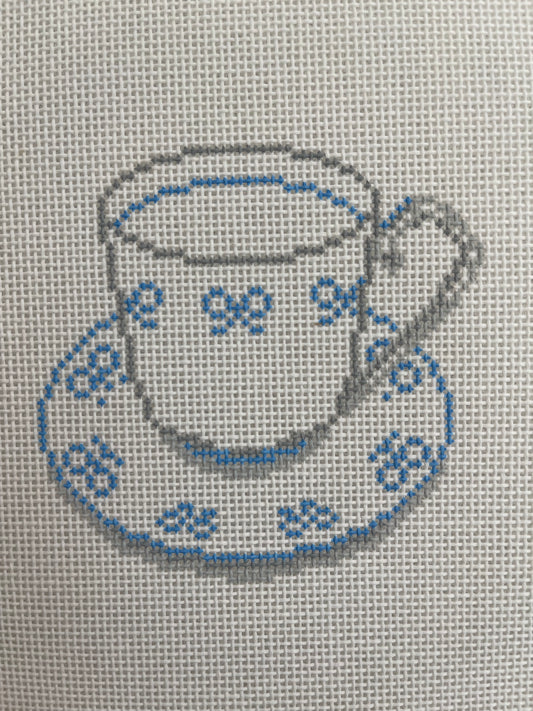 Tea Cup and Saucer with Blue Bows C-GP83