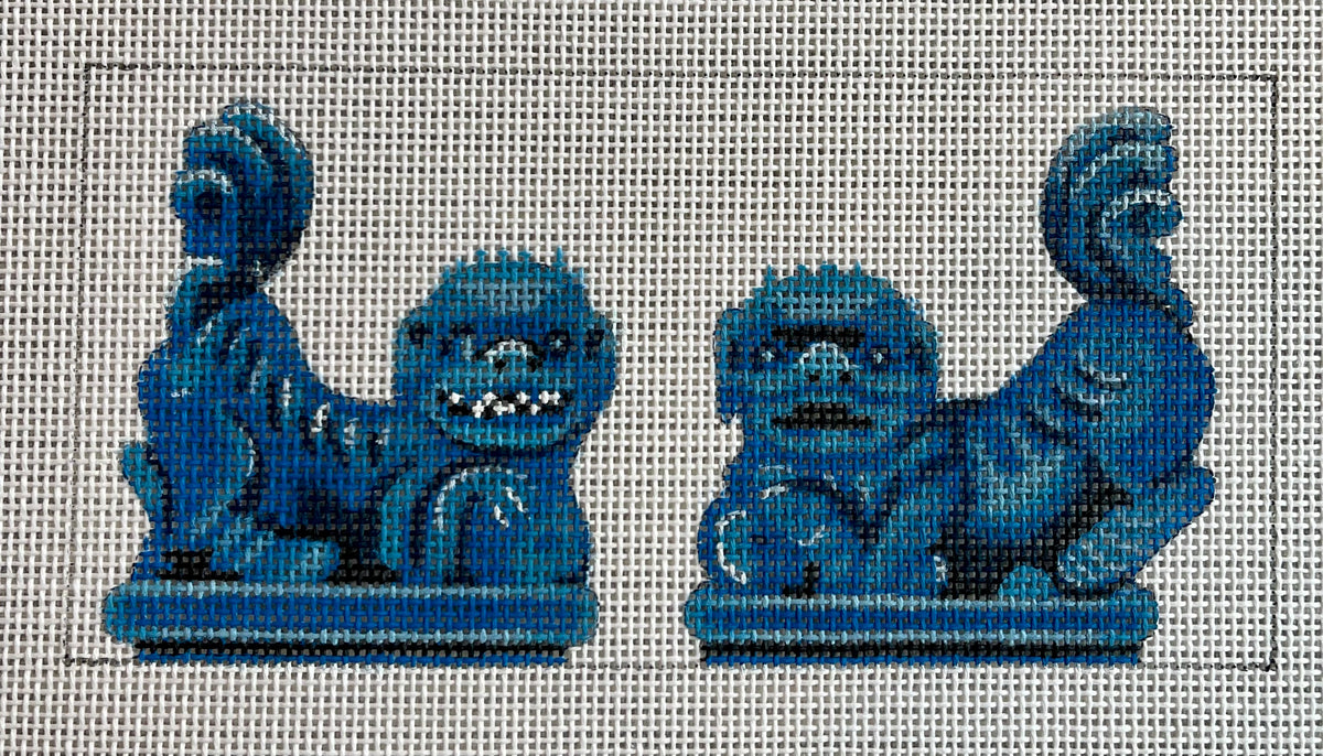Blue Japanese Foo Dogs C-IN613