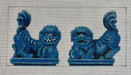 Blue Japanese Foo Dogs C-IN613