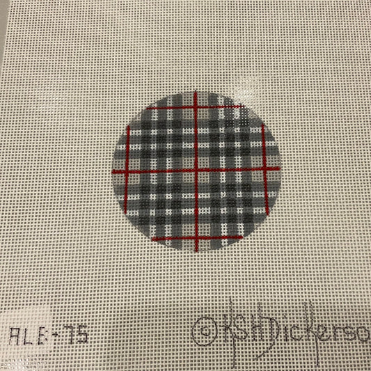 Grey and Red Plaid Round C-KDALB75