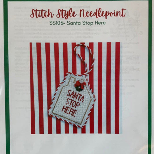 Santa Stop Here Ornament With Stitch Guide C-SS103