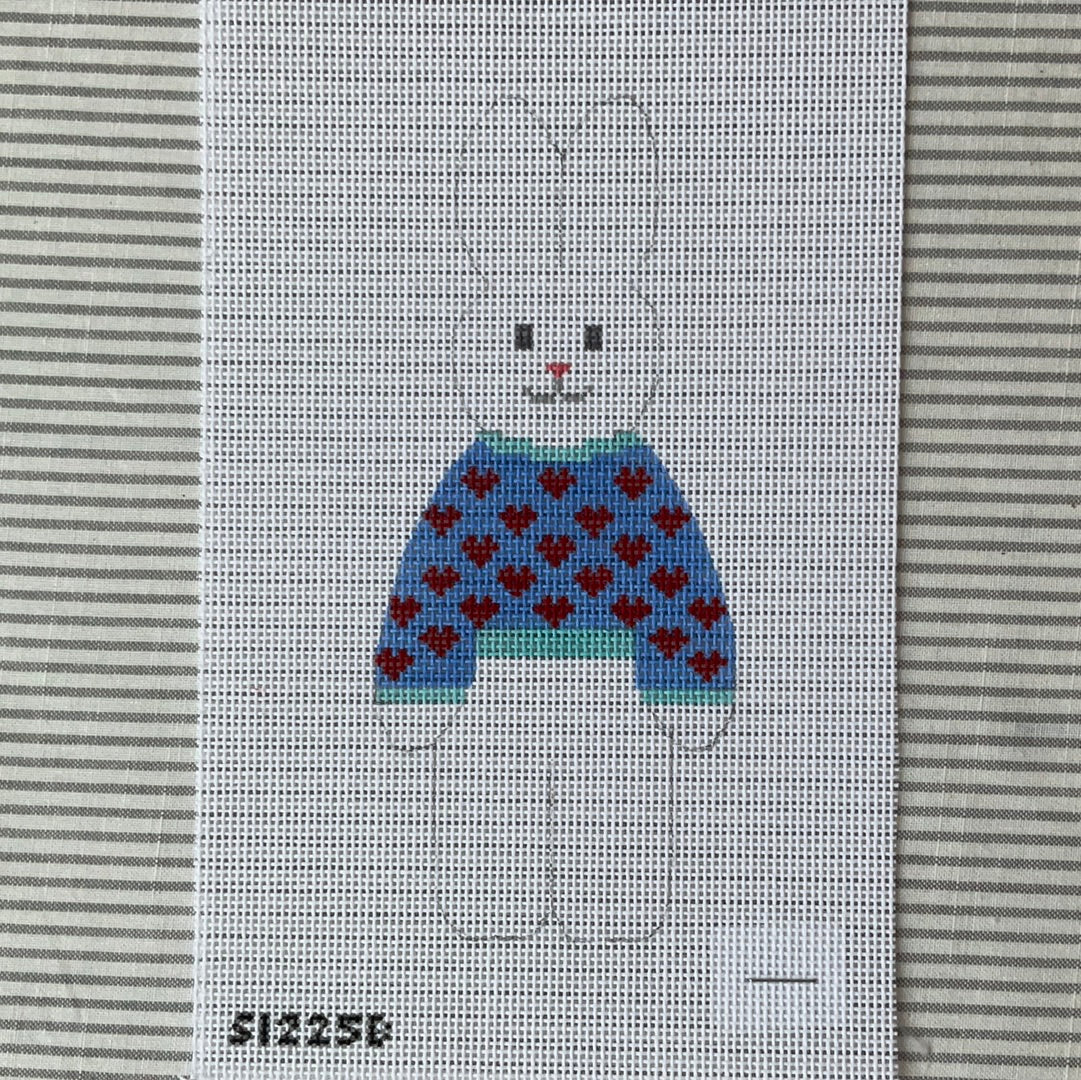 Blue Sweater with Hearts Bunny C-SI225D